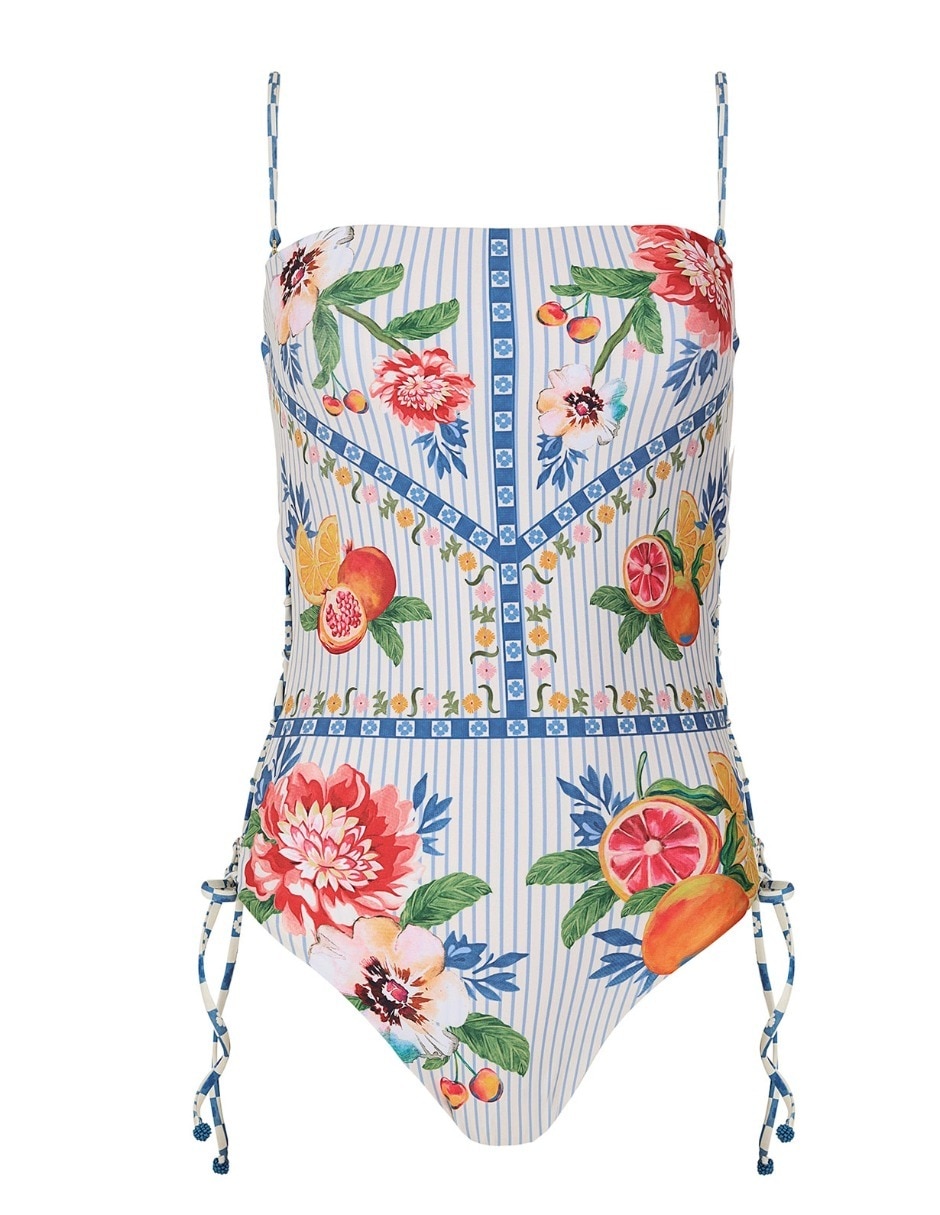 Traje de baño completo estampado gráfico para mujer 5