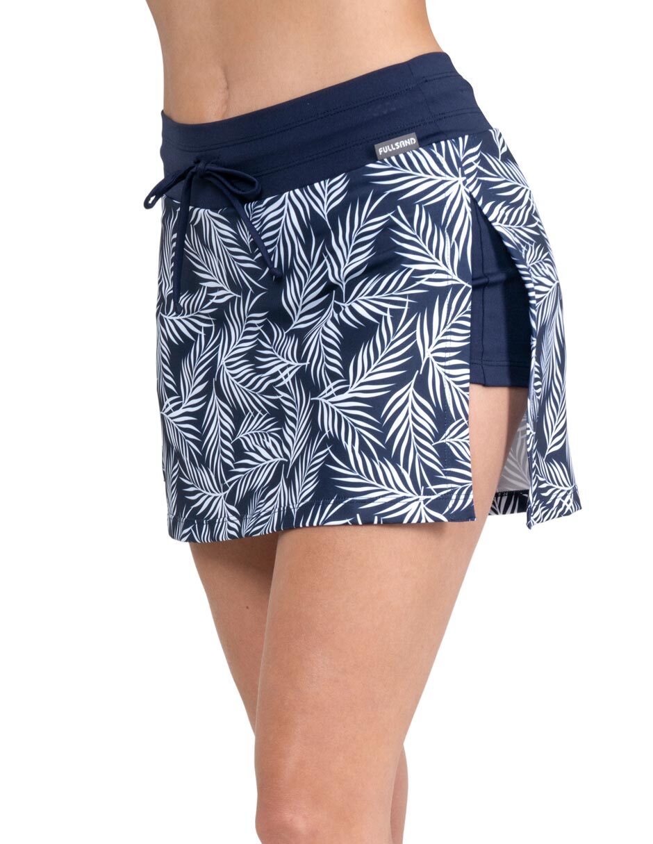 Falda short estampado floral a la cintura para mujer