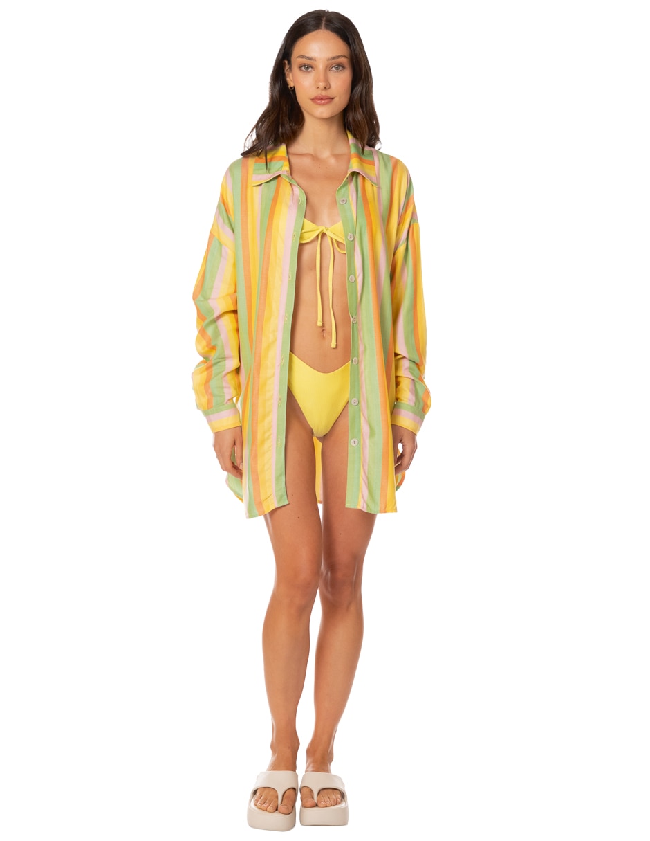 Salida de playa blusa con bordado para mujer