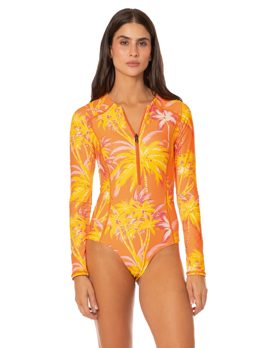 Traje de baño completo estampado floral para mujer