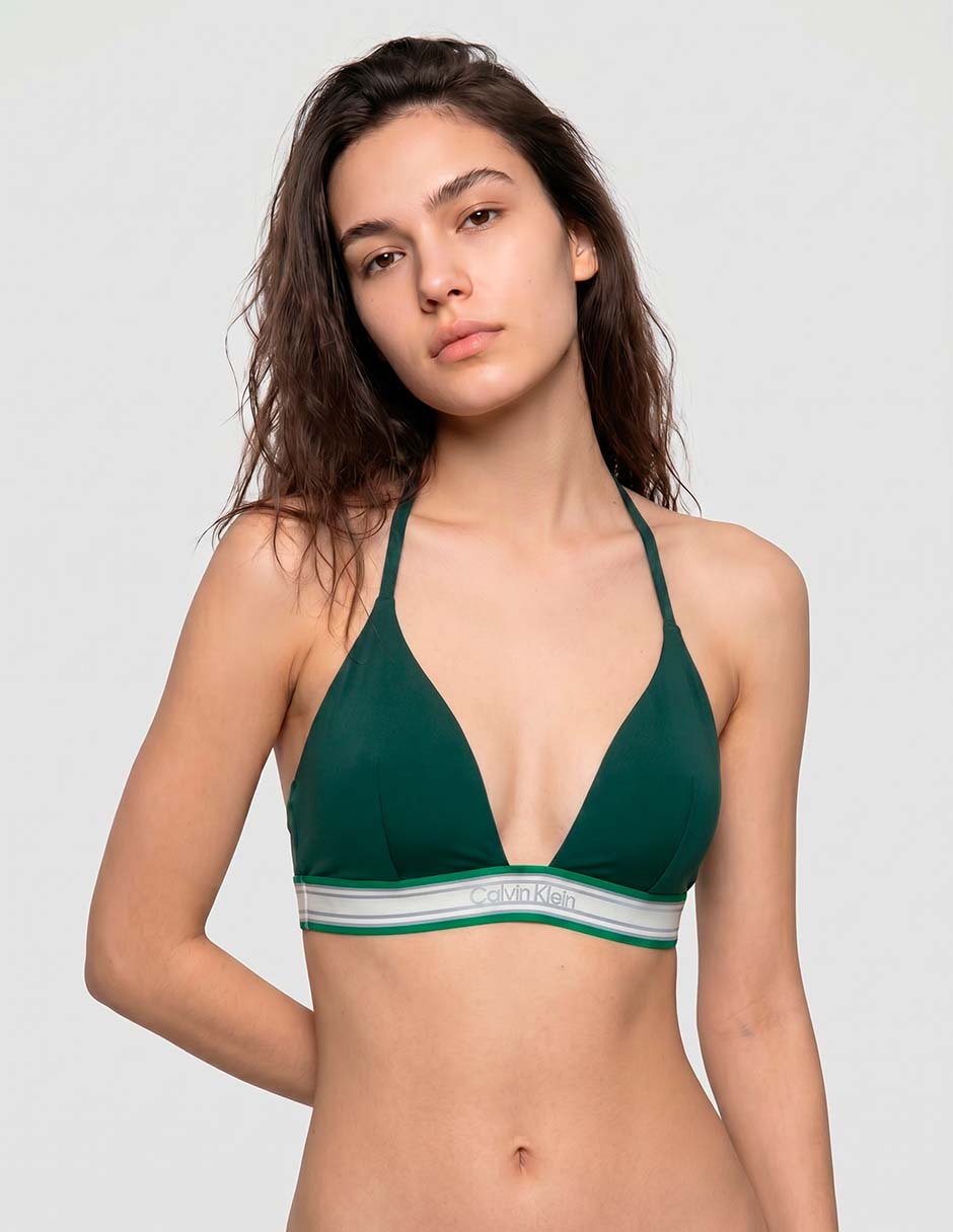 Top bikini Calvin Klein con copas removibles para mujer