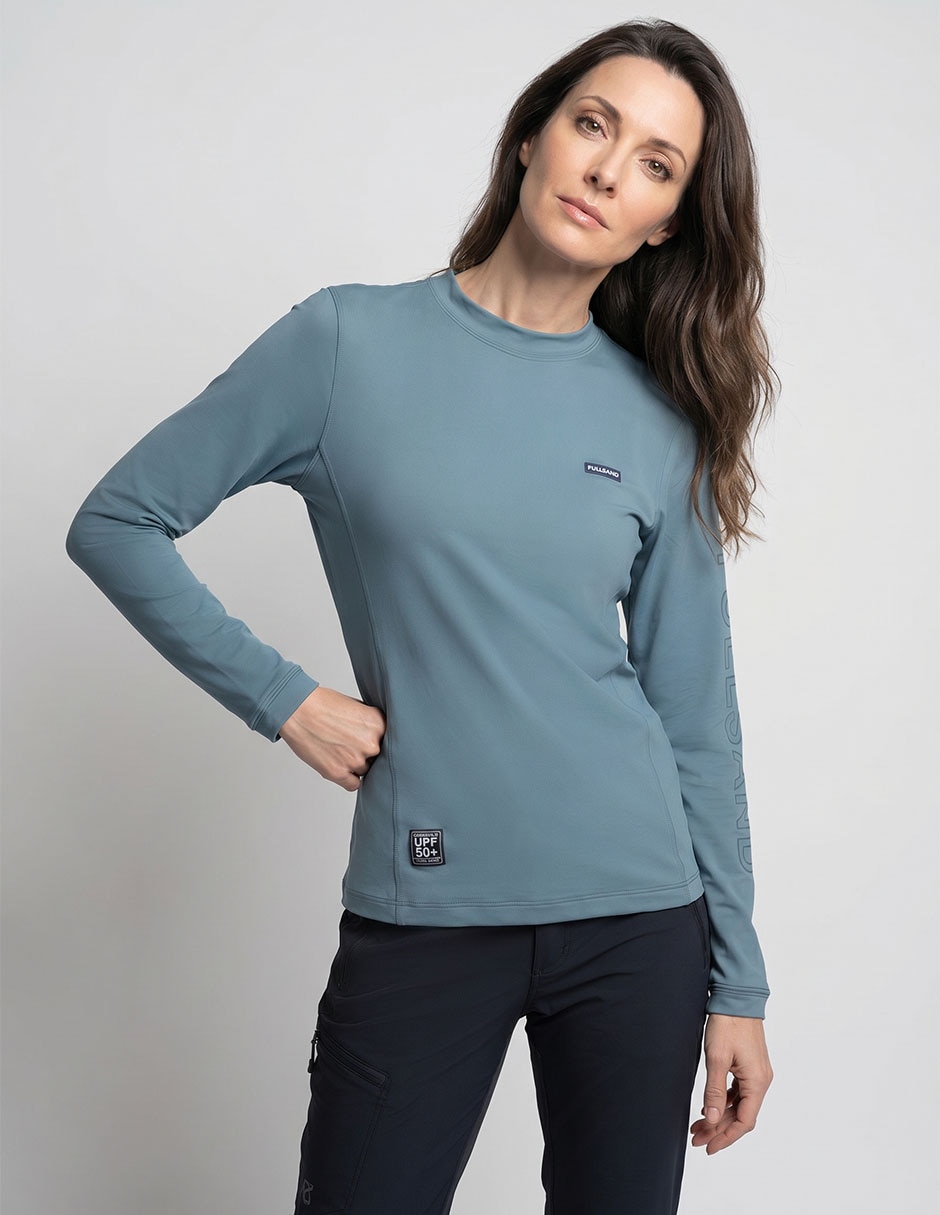 Wetshirt estampado logo para mujer