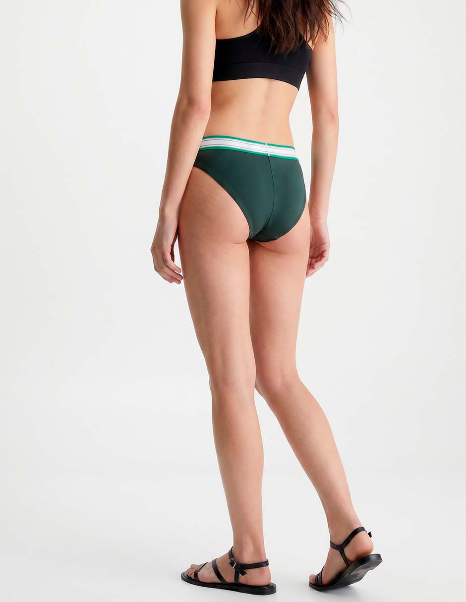 Bikini Calvin Klein estampado a rayas a la cintura para mujer 2