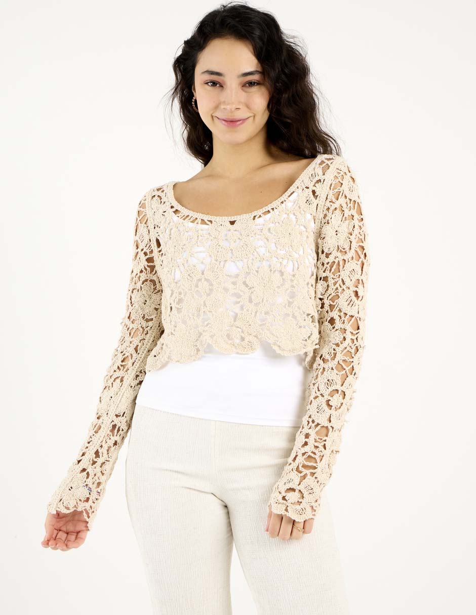 Top cuello redondo escote regular Top cuello redondo escote regular