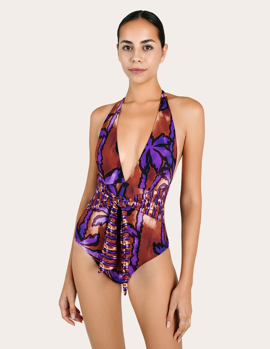Traje de baño completo estampado floral para mujer Traje de baño completo estampado floral para mujer