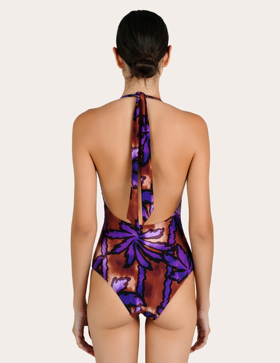 Traje de baño completo estampado floral para mujer 2