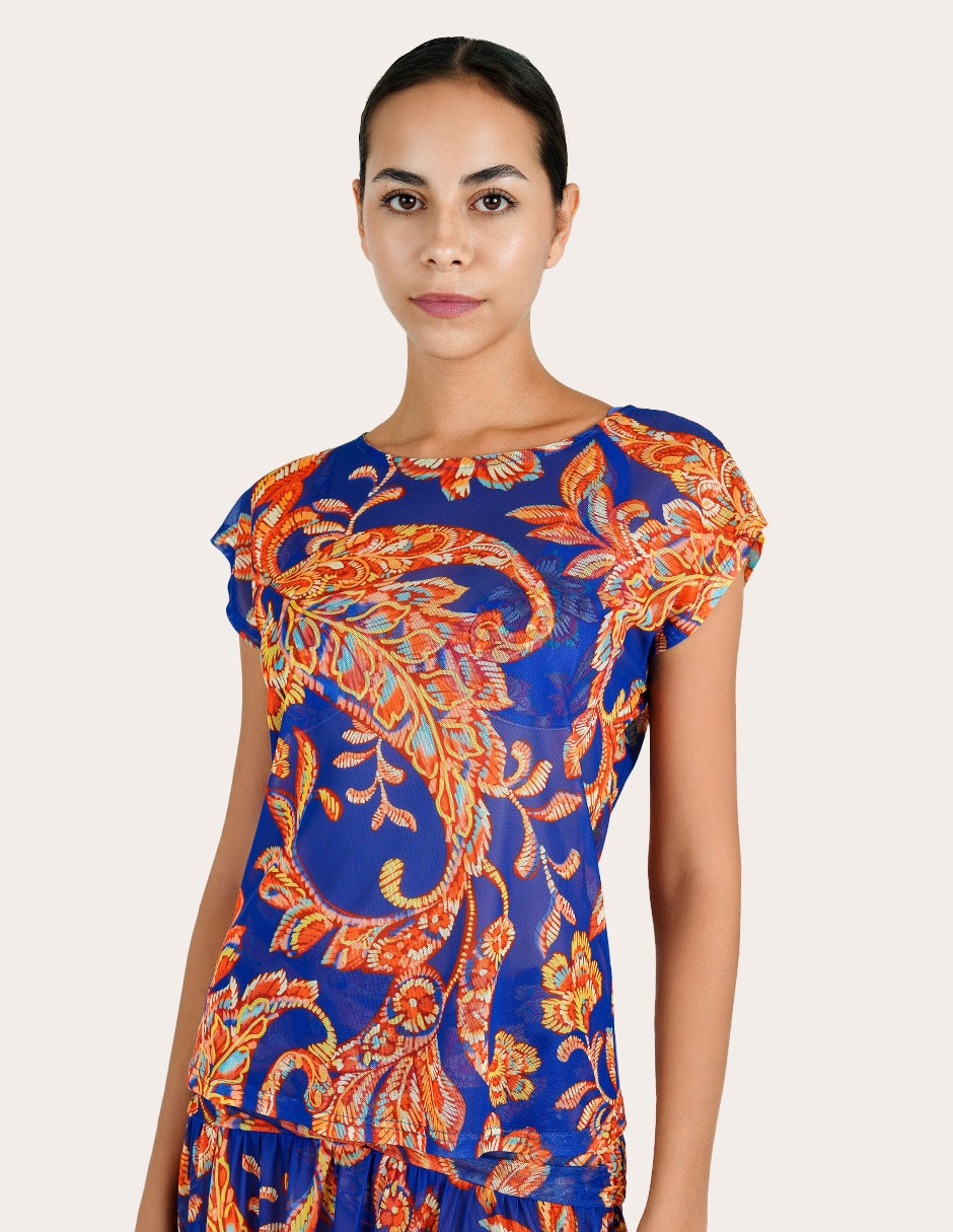 Blusa manga corta para mujer