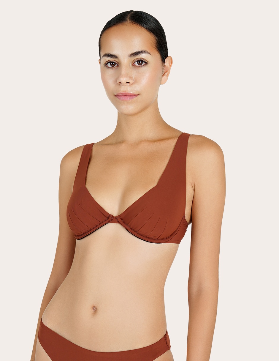 Top bikini con copa para mujer