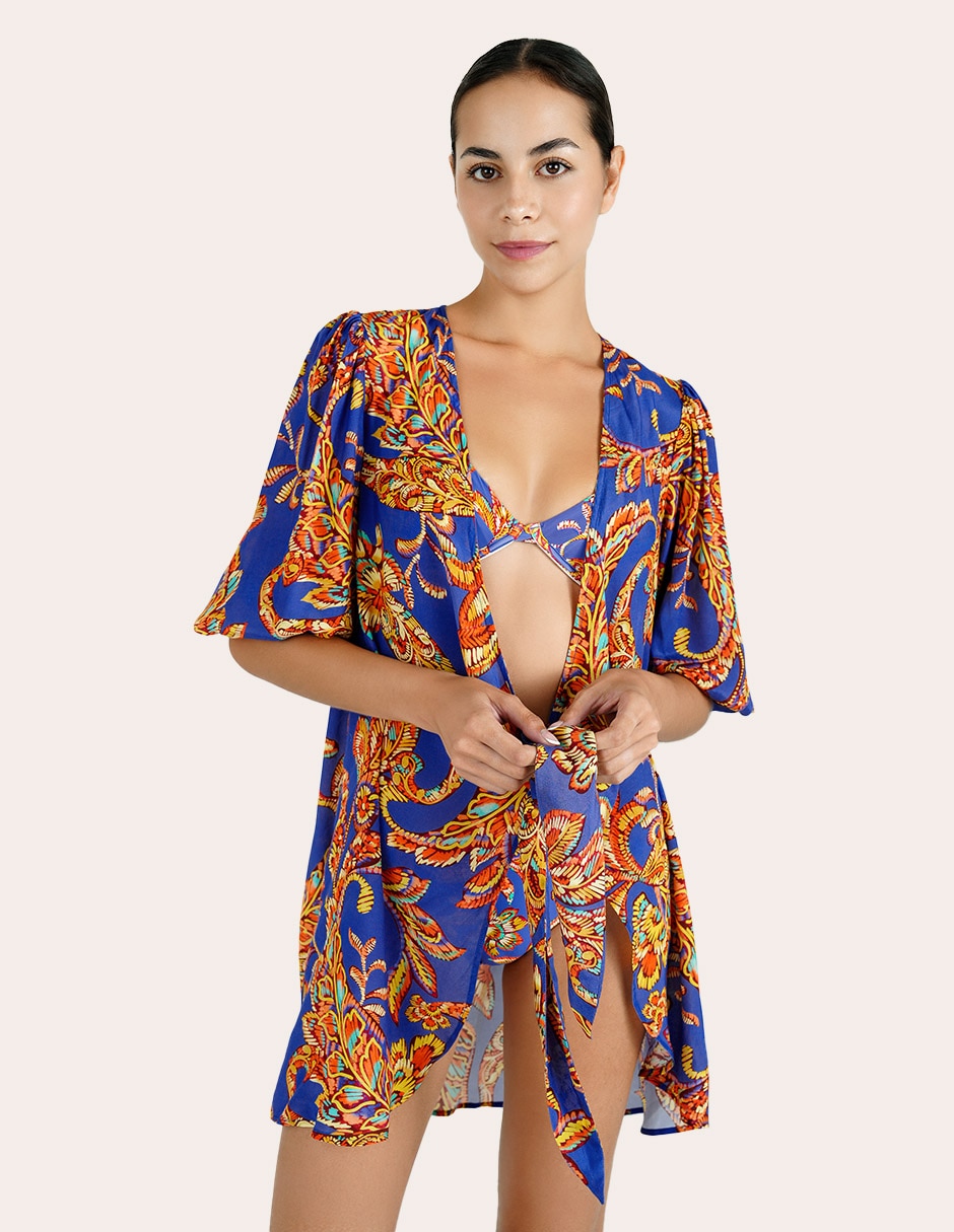 Vestido mini playa zingara floresta para mujer