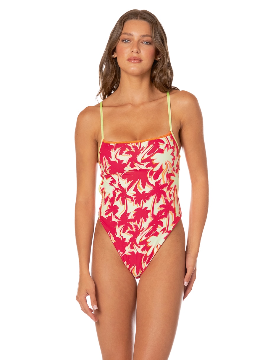 Traje de baño completo maaji estampado liso para mujer