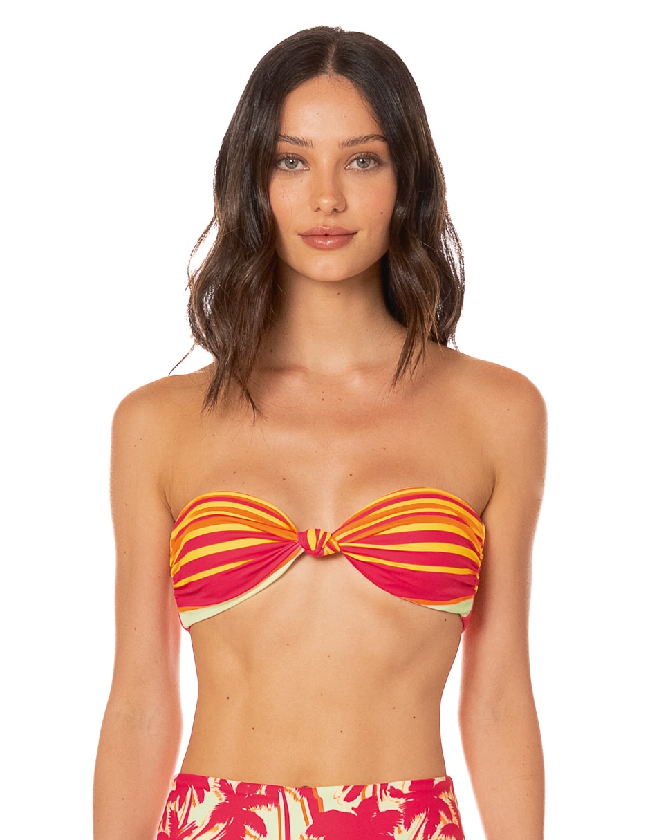 Top estampado a rayas con copa(s) sin copas para mujer Top estampado a rayas con copa(s) sin copas para mujer