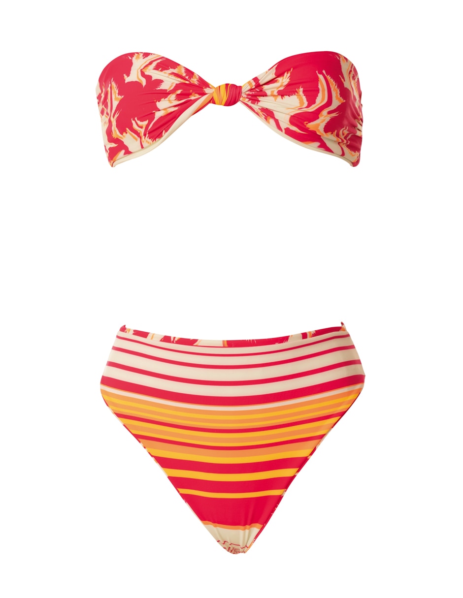 Top estampado a rayas con copa(s) sin copas para mujer 4