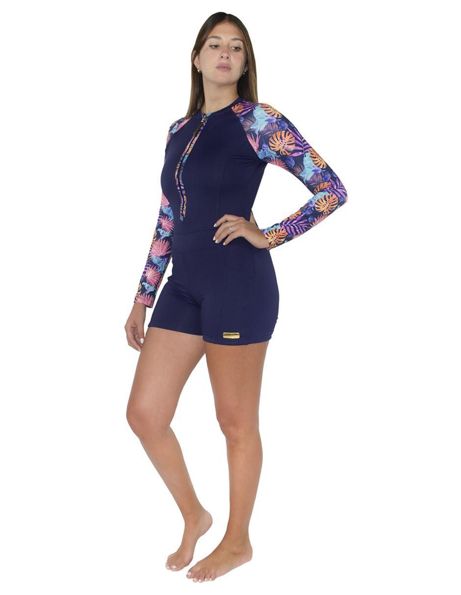Traje de baño completo estampado floral para mujer