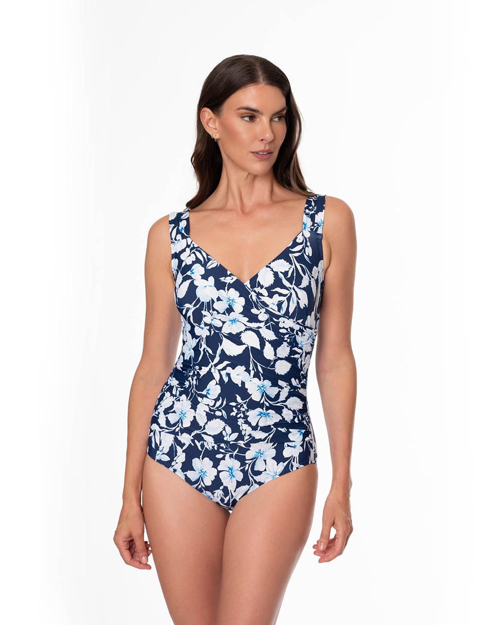 Traje de baño completo estampado floral para mujer