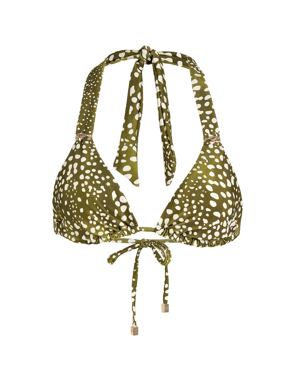 Halter zingara estampado animal print con copas removibles para mujer