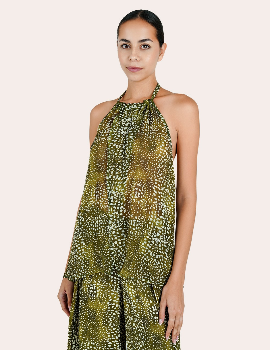 'salida de playa' blusa 'con' transparencia 'para' mujer