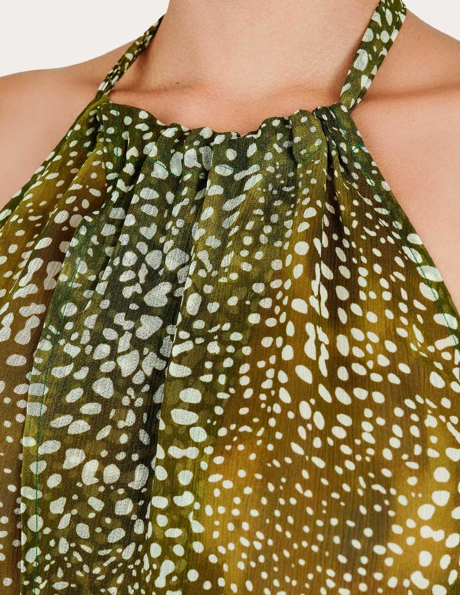 Salida de playa blusa zingara con transparencia para mujer
