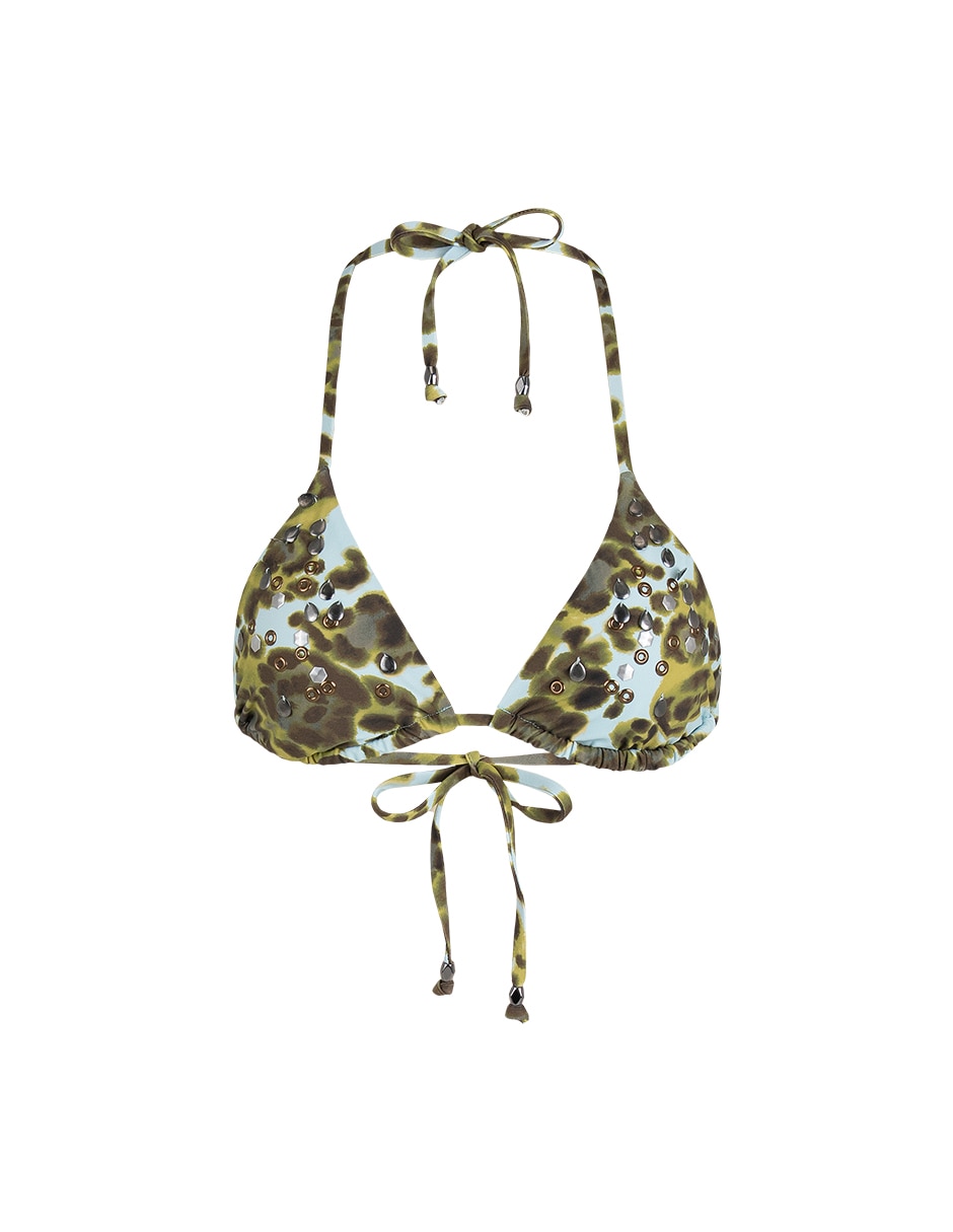 Halter zingara estampado animal print con copas removibles para mujer
