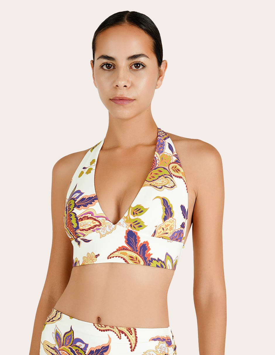 Top bikini estampado floral para mujer Top bikini estampado floral para mujer
