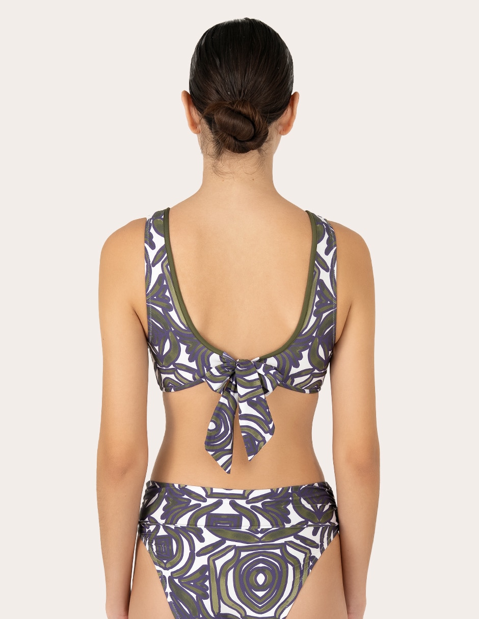 Brassiere zingara estampado macroprint con copa removibles para mujer