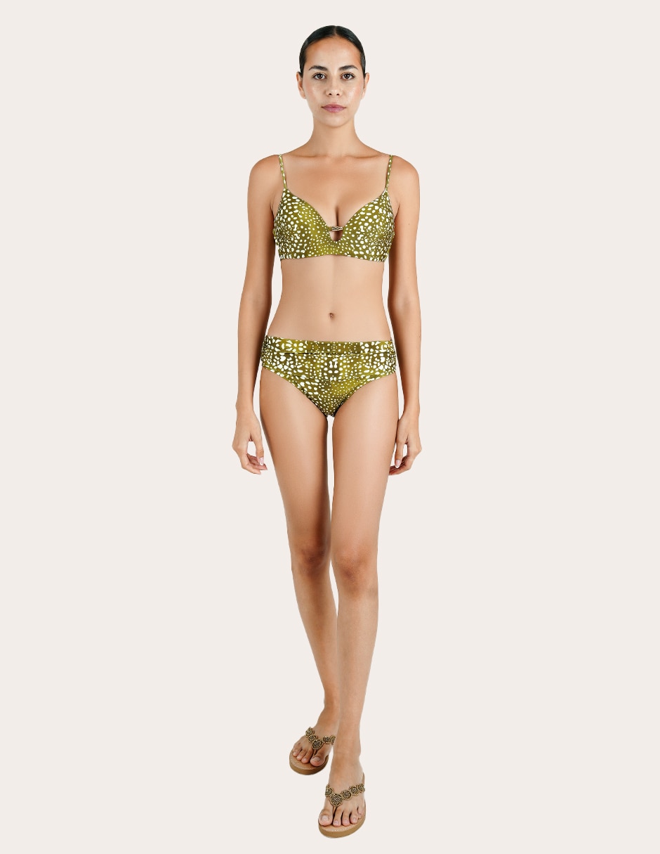 Bikini zingara estampado animal print a la cadera para mujer