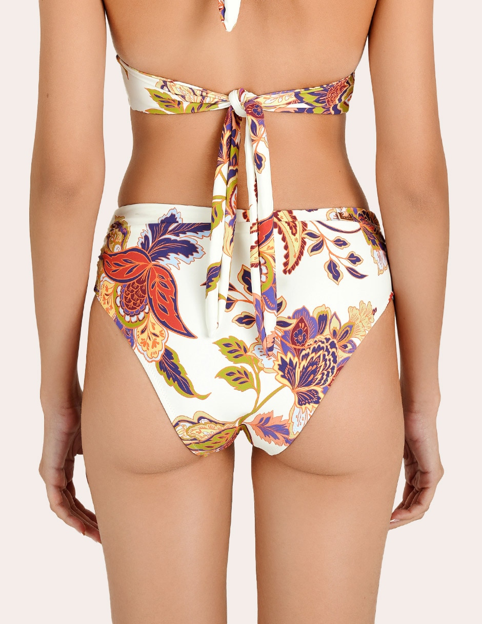 Bikini zingara estampado macroprint a la cintura para mujer