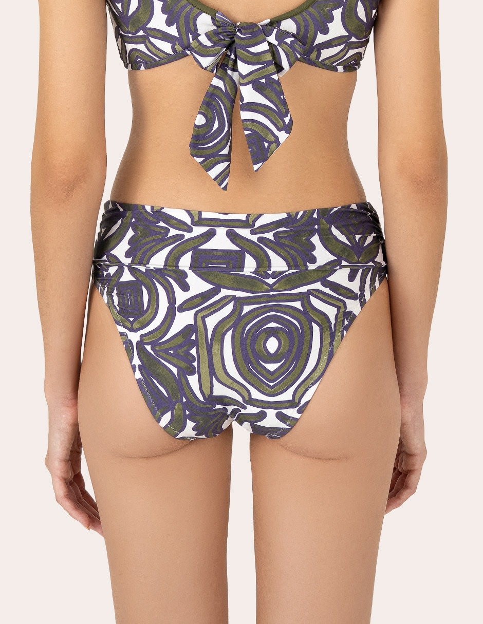 Bikini zingara estampado macroprint a la cadera para mujer