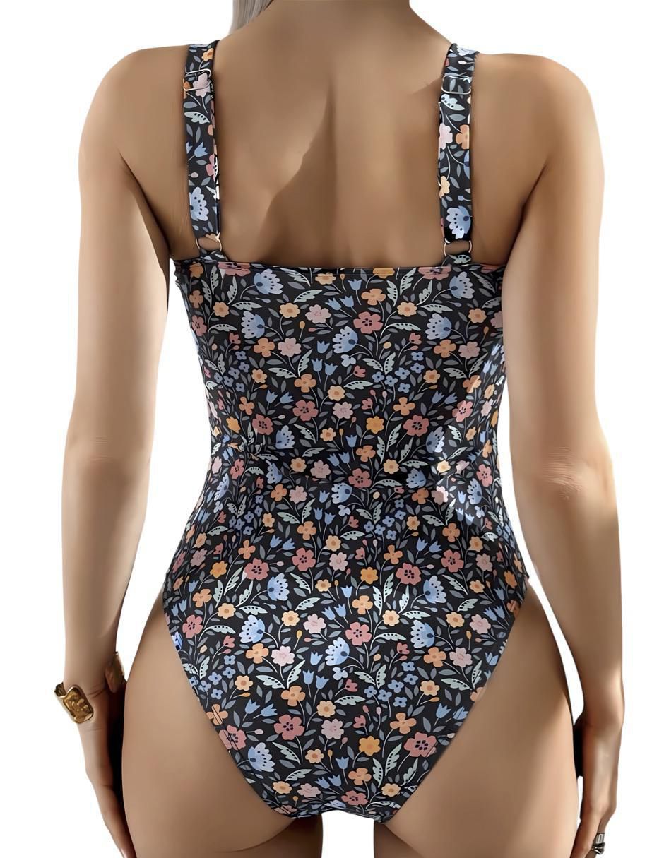 Traje de baño completo estampado floral para mujer 5