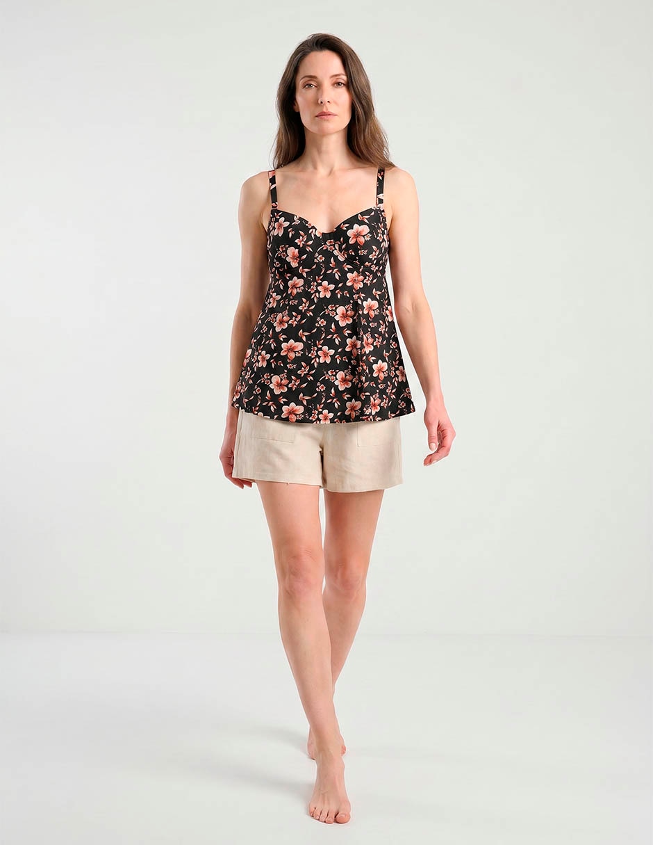 Traje De Baño Completo Estampado Floral Para Mujer