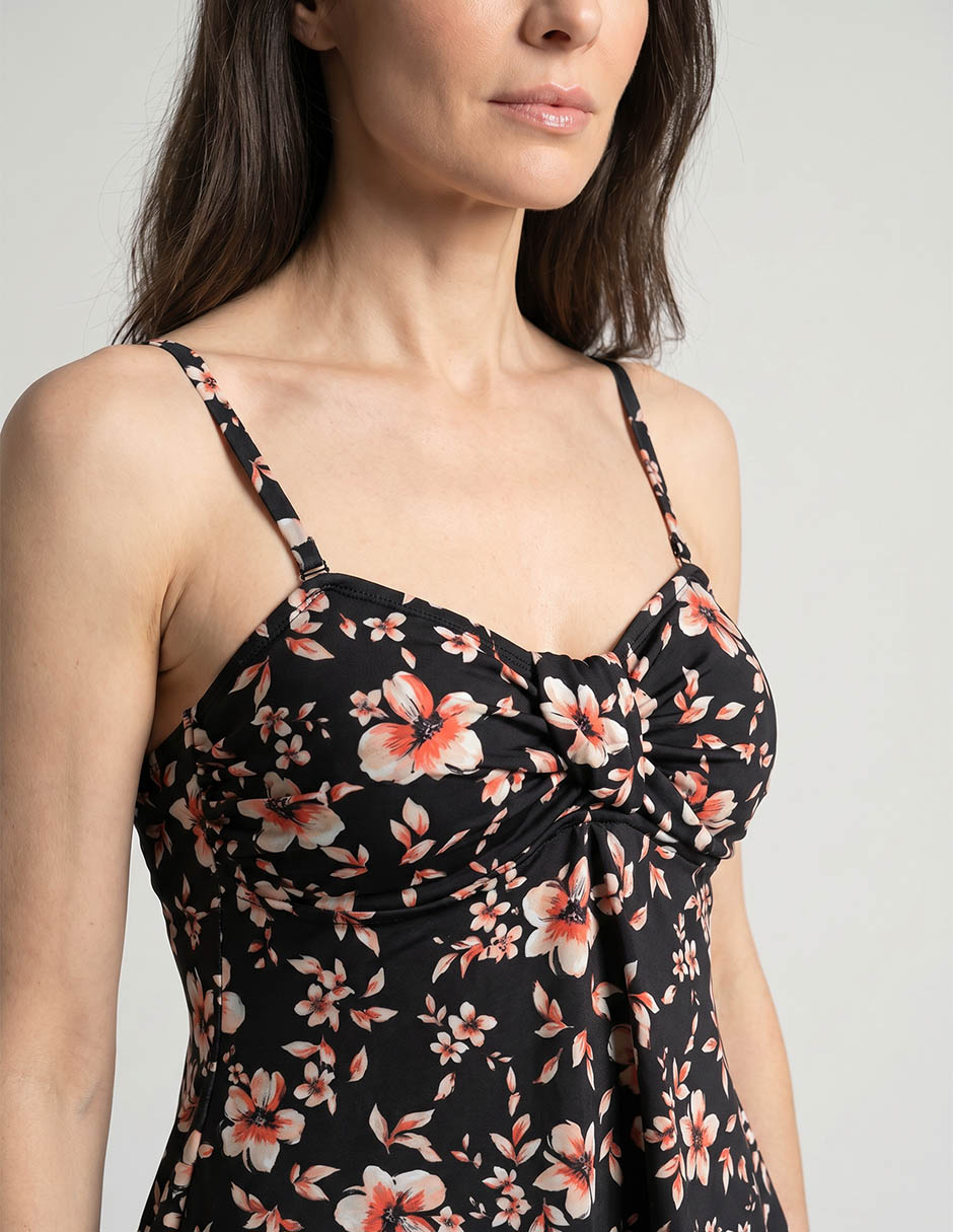 Tankini Michael David Estampado Floral Con Copa(S) Preformadas Para Mujer