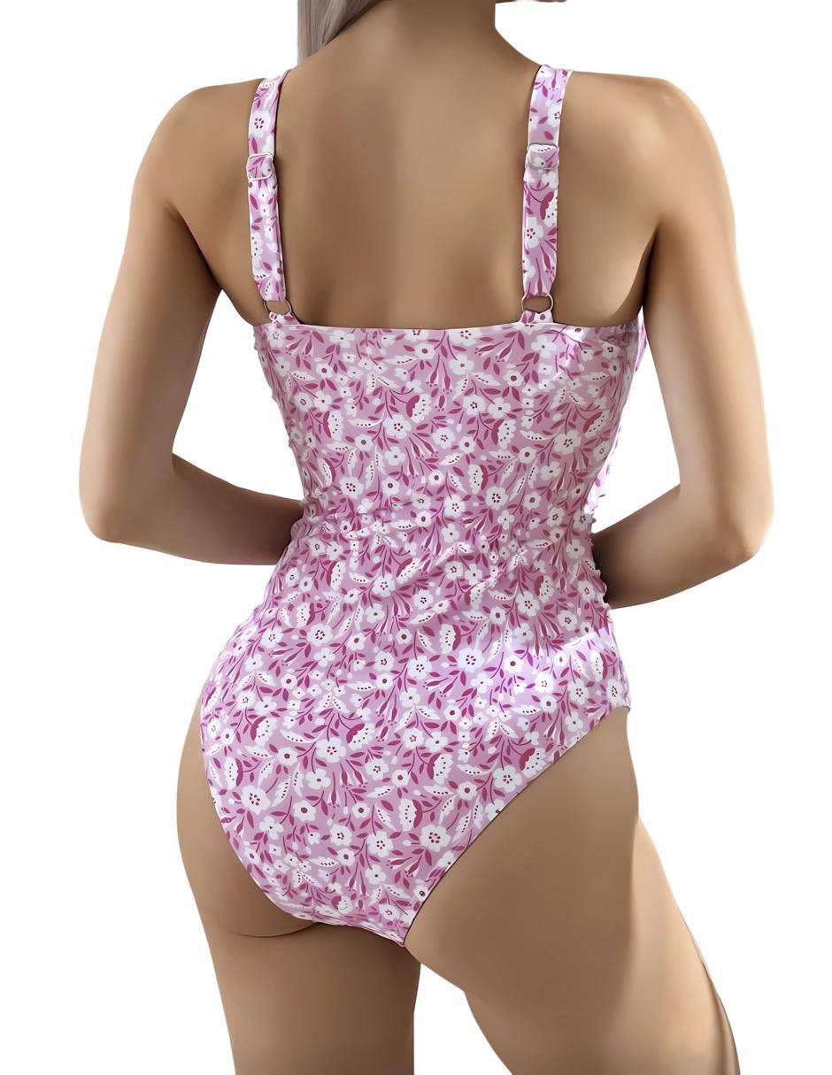Traje de baño completo estampado floral para mujer 2