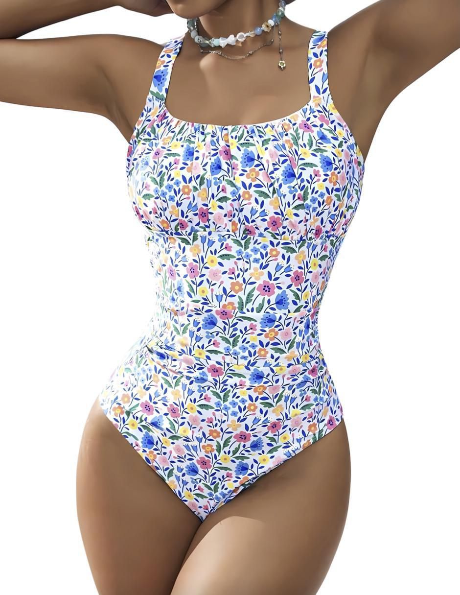 Traje de baño completo estampado floral para mujer