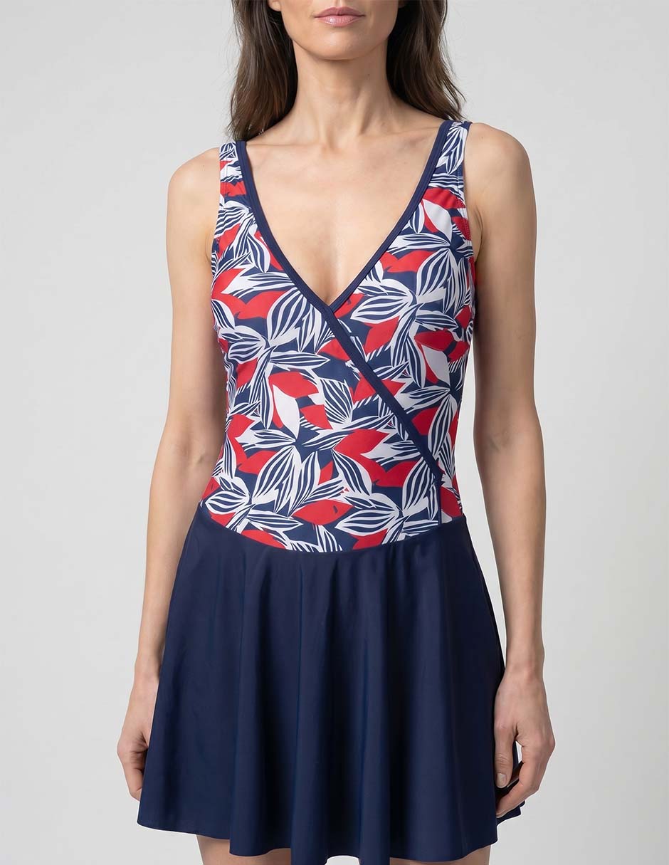 Traje de baño completo estampado floral para mujer 3