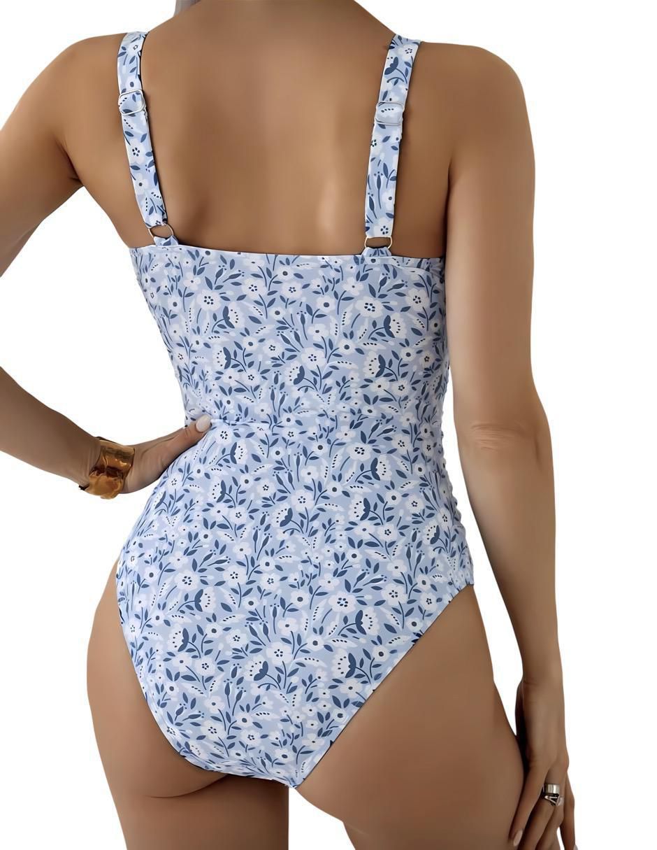 Traje de baño completo estampado floral para mujer 5