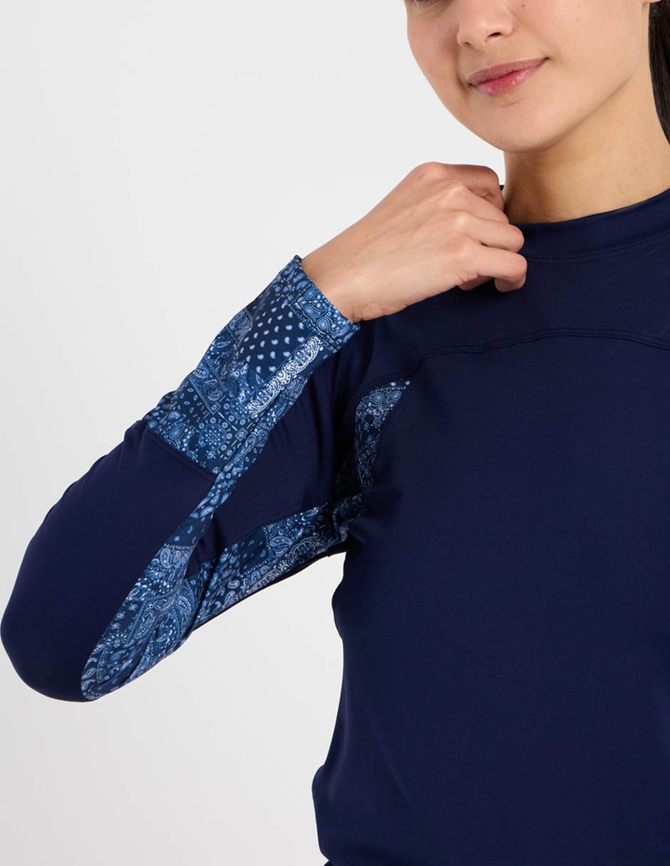 Traje de baño completo sunskin estampado paisley para mujer