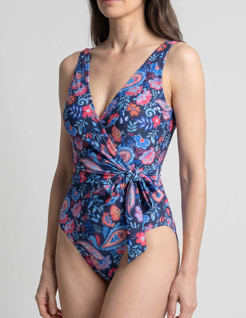 Traje de baño completo estampado floral para mujer 3