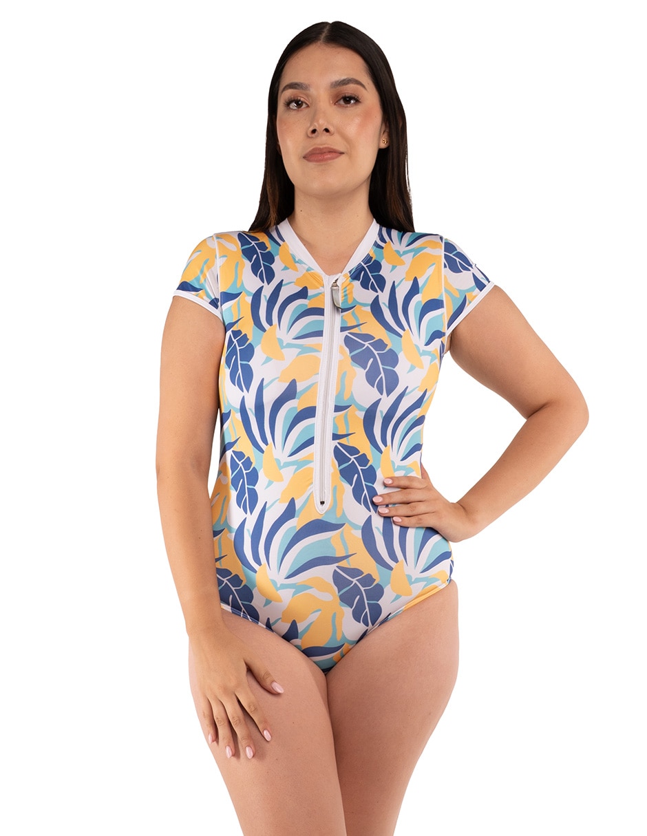 Traje de baño completo Sunskin estampado floral para mujer