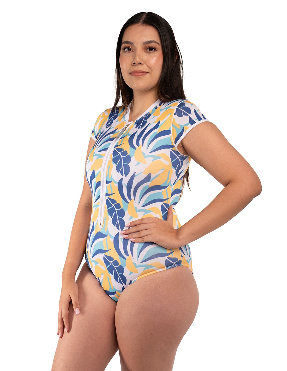 Traje de baño completo Sunskin estampado floral para mujer