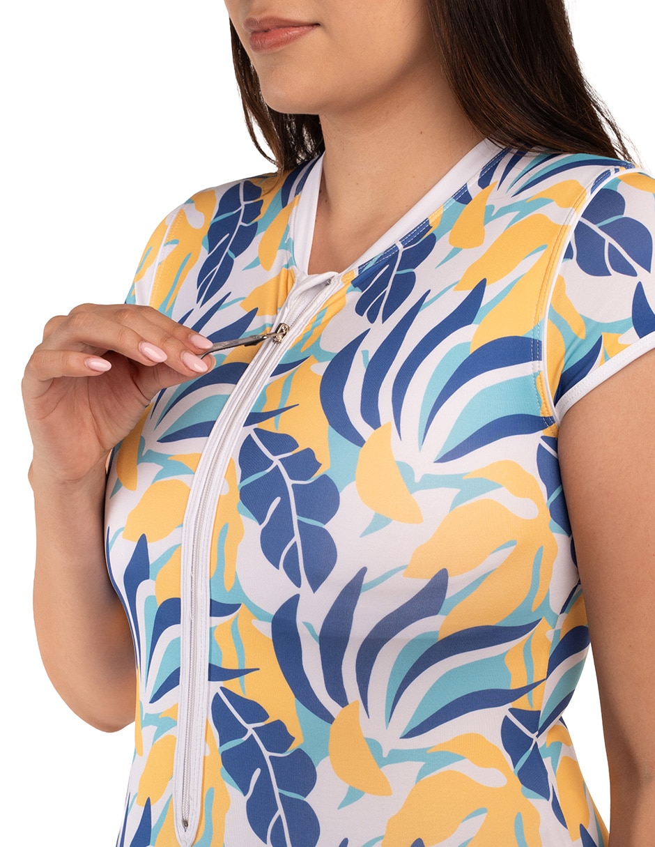 Traje de baño completo Sunskin estampado floral para mujer