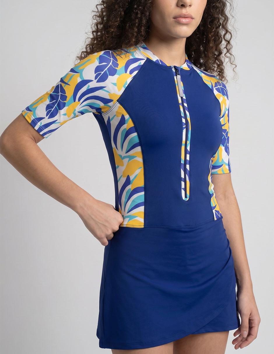 Traje de baño completo estampado floral para mujer 3