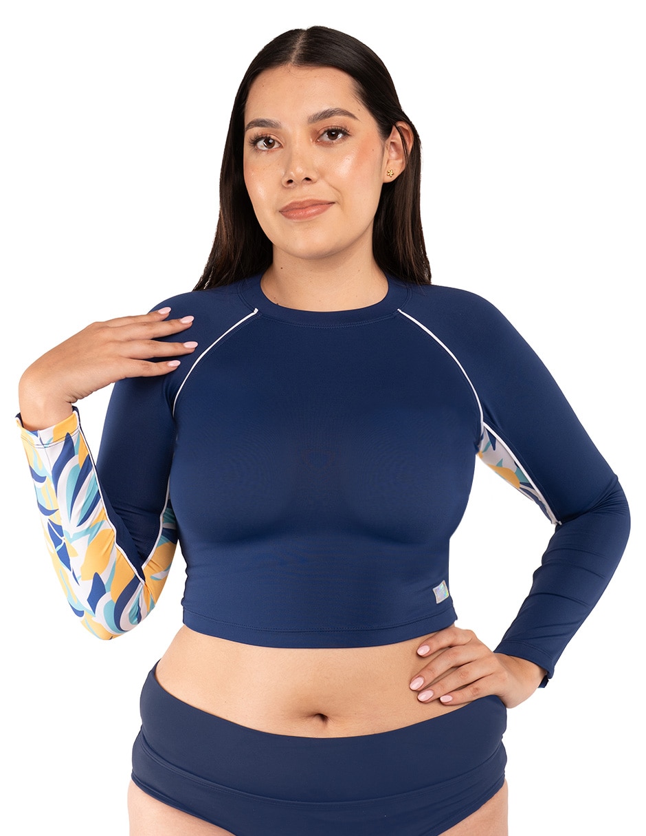 Wetshirt Sunskin estampado floral para mujer