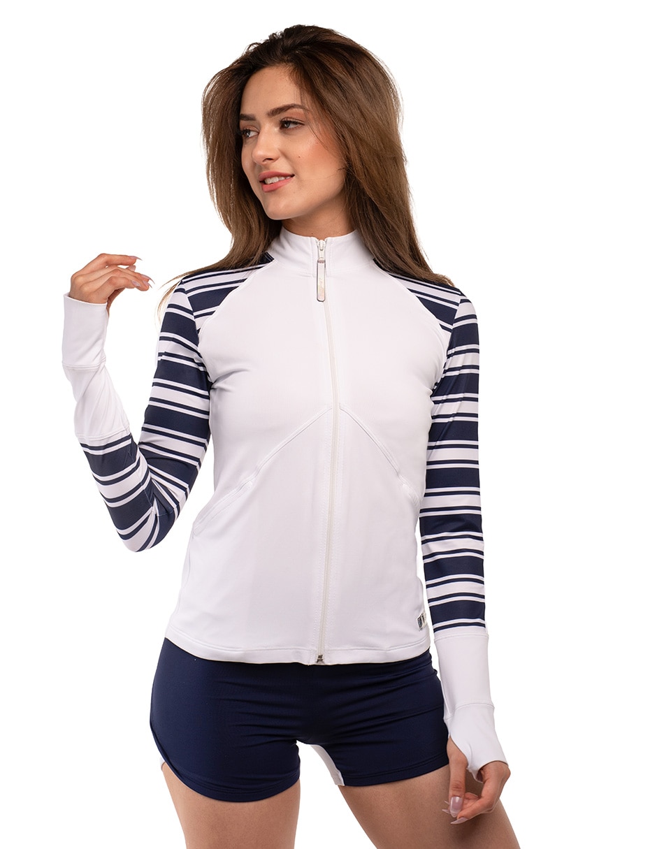 Wetshirt estampado a rayas para mujer