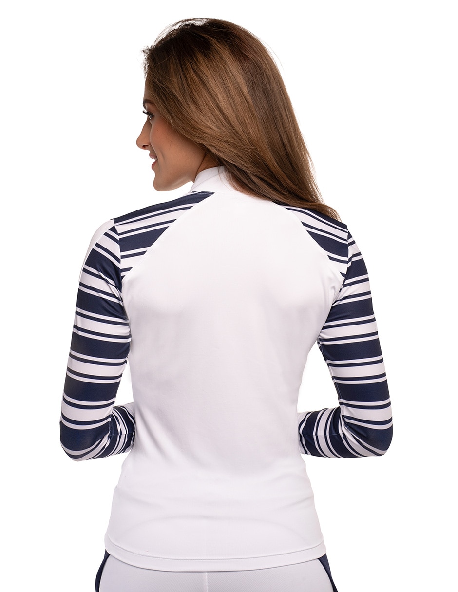 Wetshirt estampado a rayas para mujer 2