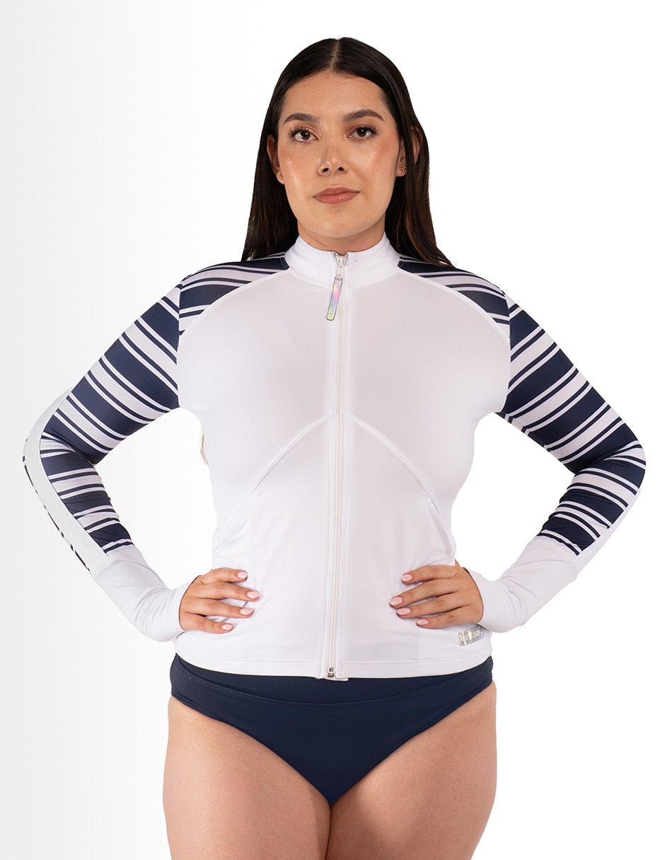 Wetshirt estampado a rayas para mujer 5