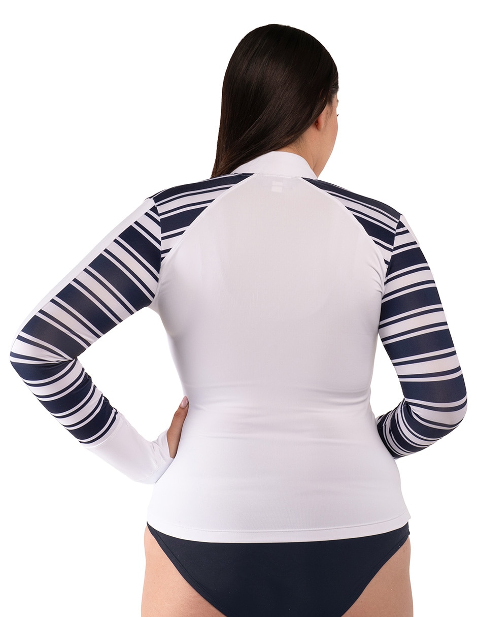 Wetshirt estampado a rayas para mujer 6