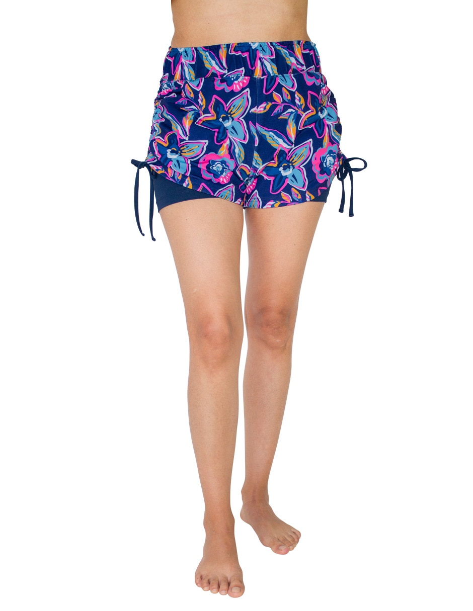 Shorty estampado floral a la cintura para mujer