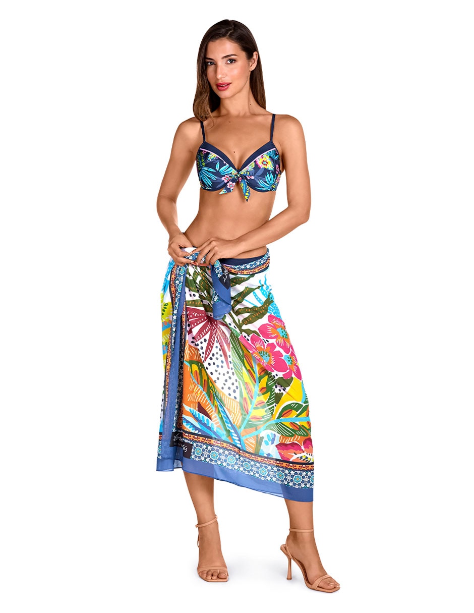 Pareo con estampado floral