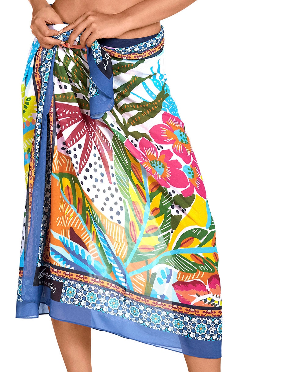 Pareo con estampado floral 3