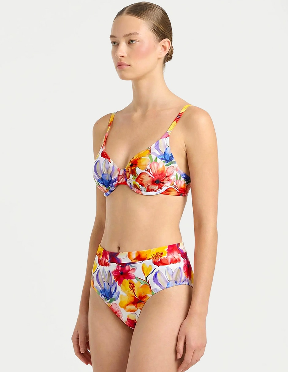 Conjunto bikini estampado floral para mujer