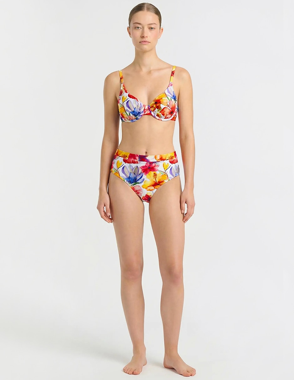 Conjunto bikini estampado floral para mujer